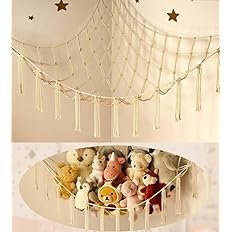 Lilly's Love Stuffed Animal Hammock | Corner Hanging Organizer, Toy Storage, Stuffed Animal Storage Net | Made from Quality Fishing Net, Holds 12lbs | 67"x47"x47" (White, 2 Pack) - Image 4