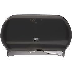 Tork Twin Jumbo Toilet Paper Roll Dispenser Smoke T22, Refill Indicator Window, 56TR - Image 2