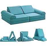 jela Kids Play Couch Castle Extended Size 10PCS with futons, Floor Sofa Modular Furniture for Kids and Adults, Foam Play Couch, Modular Play Sofa Set(Rainbow) - Image 3