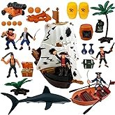 ArtCreativity 10 Inch Pirate Boat Playset, Detailed Ship Toy with 2 Pirate Action Figures & Tree, Fun Party Favor and Prize for Boys & Girls Ages 3+ - Image 6