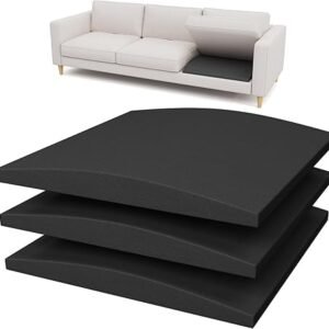Couch Cushion Support for Sagging Seat, High-Density Curved Foam Sofa Furniture seat Couch Cushions Support Repair, 20"x20" Black Set of 3
