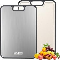 Titanium Cutting Board Double-sided non-slip silicone edging Pure Titanium Cutting Boards for Kitchen - Double-Sided Food-Grade Chopping Board Non-Stick Durable and easy to clean (Small) - Image 3