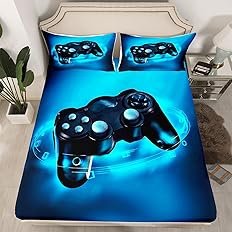 Feelyou Gamer Comforter Sets for Boys Twin Bedding Set for Boys Kids Gaming Comforter Gamer Room Decor Blue Video Game Bed Set Teens Bedroom Gamepad Duvet Set All Season 1 Comforter with 1 Pillow Case - Image 3