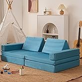 jela Kids Play Couch Castle Extended Size 10PCS with futons, Floor Sofa Modular Furniture for Kids and Adults, Foam Play Couch, Modular Play Sofa Set(Rainbow) - Image 7