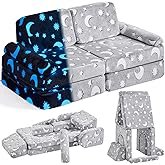 jela Kids Play Couch Castle Extended Size 10PCS with futons, Floor Sofa Modular Furniture for Kids and Adults, Foam Play Couch, Modular Play Sofa Set(Rainbow) - Image 6