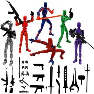 (Assembly Completed) 6 Packs T13 Action Figure Set, 3D Printed ActionFigure Toy Gifts for Kids, Dummy 13,Robot 13 Action Figure Full Body Mechanical Doll Christmas Birthday Gift for Boys Girls