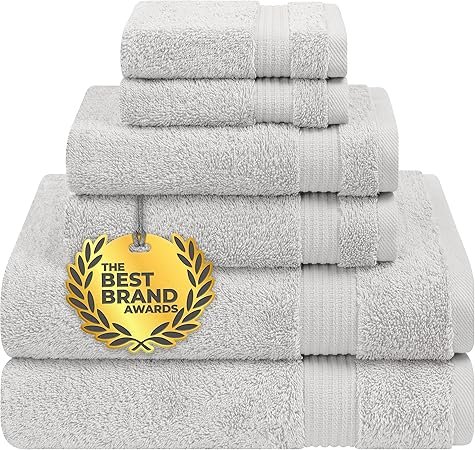 Cotton Paradise 100% Cotton 6 Piece Hand Towels, Soft Absorbent Turkish Towels for Bathroom
